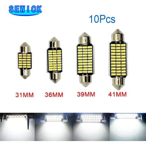 10x C10W C5W LED Canbus Festoon 31mm 36mm 39mm 42mm For Car Bulb Interior Reading Light License Plate Lamp White Free Error
