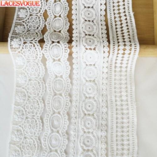 19yards(5y) Cotton embroidery lace fabric Garment needlework sewing Patchwork DIY Handmade accessories Clothes decoration 360