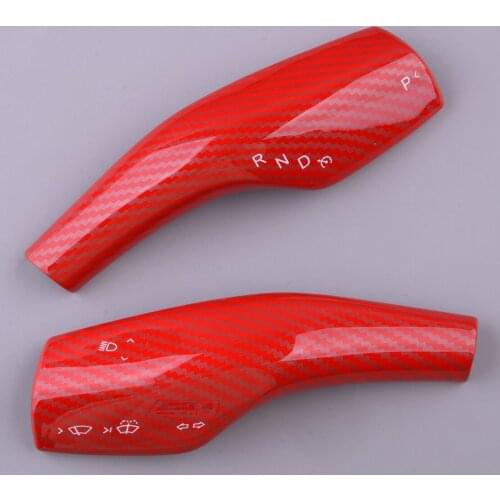 2pcs/set ABS Red Carbon Fiber Style Steering Wheel Paddle Shift Trim Cover Fit for Tesla Model 3 Y 2019 2020