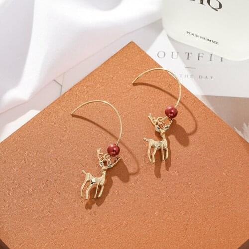 2020 Christmas elk Earrings personalized network red European and American ins wind Earrings versatile temperament and fashion