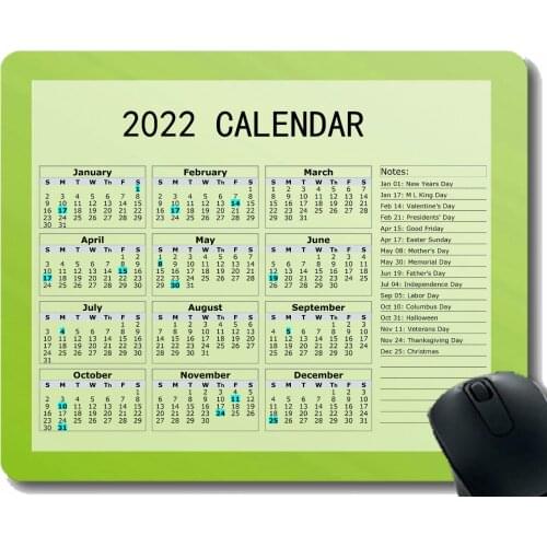 2022 Calendar Mouse Pad,Light Glare Stars Shine Gaming Mouse Pad