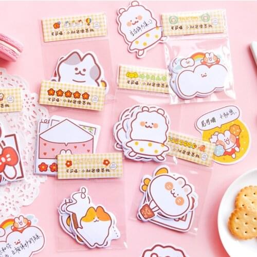 30Sheets Lovely Cats Sticky Memo Pad Daily Life Writing Paper Message Notes Decorative Notepad PaperStationery Office Supplies