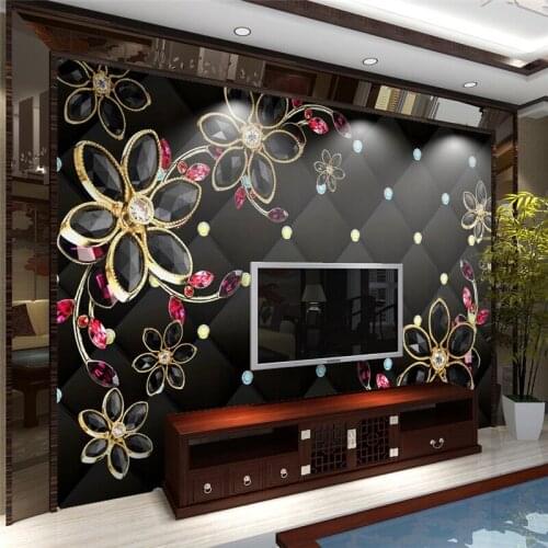 Beibehang Jewelry Flower TV Background papel de parede 3D photo wallpaper for walls 3 d living room Custom mural wall paper