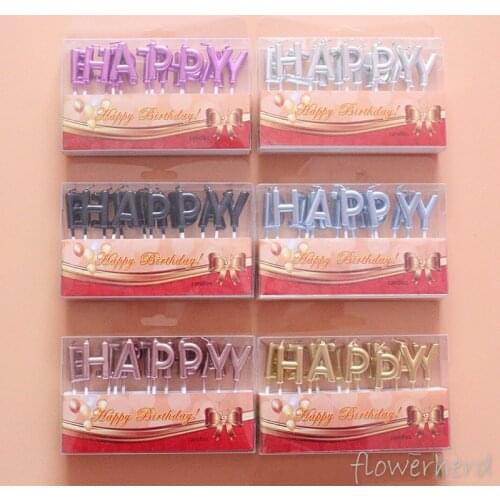 5pcs Alphabet Candle Golden Letter Candle Silver Happy Birthday Cake Candle Valentines Day Celebration Party Cupcake Supplies