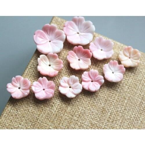 5pcs Natural Freshwater Shell 8~15mm Carved Flower Loose Beads Jewelry Making DIY Necklace Hair Clip Earrings Brooch Accessories