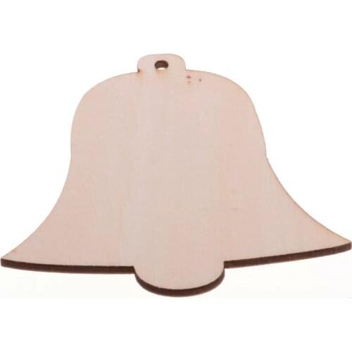 50 pcs wooden bell blank laser cut wood craft wooden christmas tree ornaments