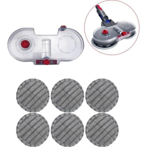 AD-Electric Mop Water Tank for Dyson Vacuum Cleaner V7 V8 V10 V11 Replacement Electric Mop Head Brush with 6 Mopping Pads