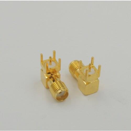 SMA Female Jack Adapter Right Angle Solder For PCB Board Mount RF Connector