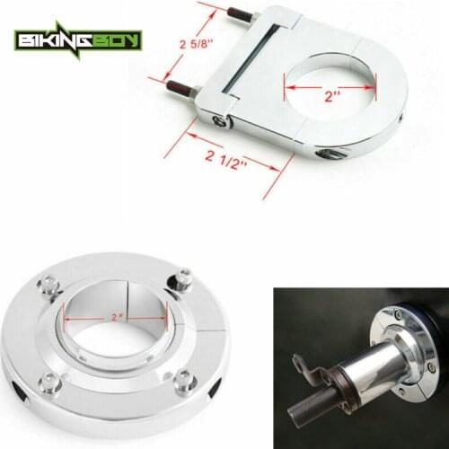 BIKINGBOY Universal Chrome Swivel Base Floor Mount 1.75" / 2" / 2.25" / 2.5" Steering Column Drop 2.5" / 3.5" / 4.5" / 5.5"