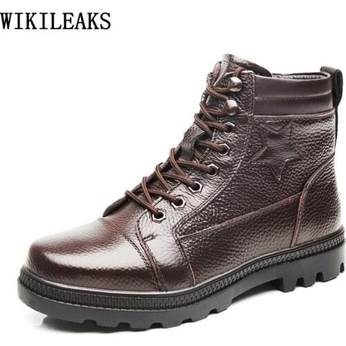 Ankle Boots Men Platform Shoes Snow Boots for Men Male Black Boots Mens Shoes Genuine Leather Office 2021 Designer Shoes Zapatos