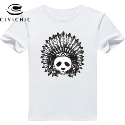 CIVI CHIC Summer Short Sleeve T Shirt Women Chinese Panda Printed Ethnic Tshirt Man Plus Size Tops Groot Loose Tees S~3XL WST119