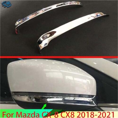 For Mazda CX-8 CX8 2018 2019 ABS chromed rearview mirror rear view mirror chrome plated under trim