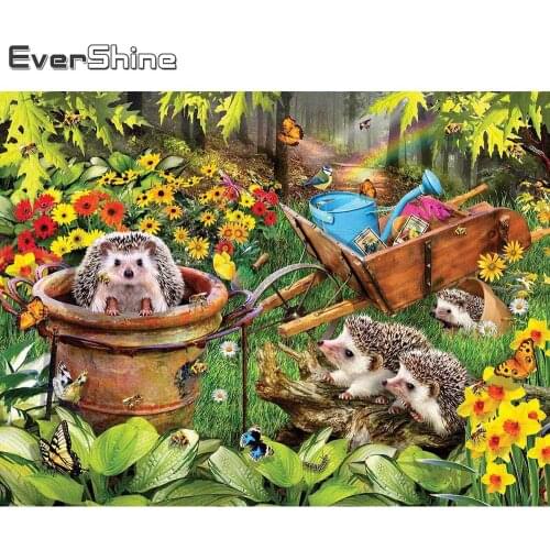 Evershine 5D DIY Diamond Embroidery New Arrivals Hedgehog Rhinestone Art Diamond Painting Animal Needlework Home Decor Gift