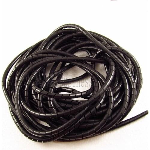 Good Quality 28M 91FT Spiral Wire Organizer Wrap Tube Flexible Manage Cord 4mm White Black