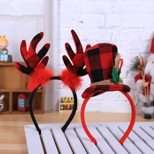 Xmas Kids Adult Headwear Reindeer Ornaments Natal Home Decor Gift Christmas Decoration Party Cosplay Christmas Headbands DIY