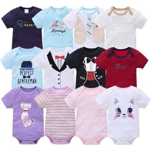 KAVKAS Toddler Boy Clothes Cotton Short Sleeve Shirt Newborn Baby Girl Bodysuit vetement enfant fille Pyjamas bebe Baby body