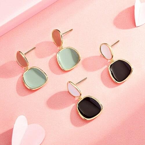 Korean Statement Dangle Drop Earrings for Women 2020 Fashion Jewelry Vintage Geometric Round Sequin Hanging Gold Earring