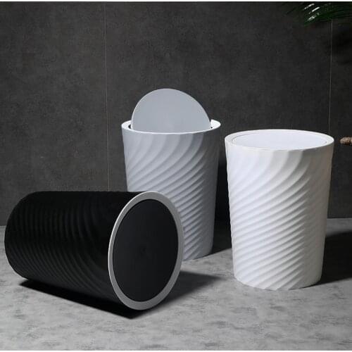 Nordic Round Trash Can Plastic Waste Paper Storage Basket Kitchen Garbage Bin Creative Thread Toilet Rubbish Bin Cleaning Tools