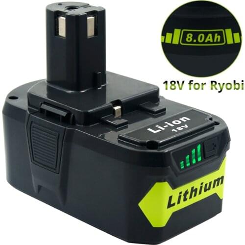 18V 8000mAh Li-ion Battery for Ryobi ONE + Power Tools RB18L50 RB18L40 RB18L25 RB18L15 P108 P107 P122 P104 P105 P102 P103