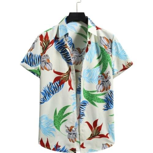 Fashion Floral Hawaiian Aloha Shirt Men 2021 Summer New Short Sleeve Beach Shirts Men Holiday Vacation Clothing Chemise Homme