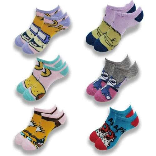 Cartoon Cartoon Cotton Boat Socks for Men and Women Popular Elements Patterns Personality Creativity Fashion and Comfortbale