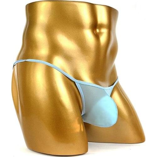 Mens Swimming Briefs Bottoms Low Waist Male Sexy Ice Silk Bikini Panties Shorts Underpants Transparent Beachwear Sunbath Gifts