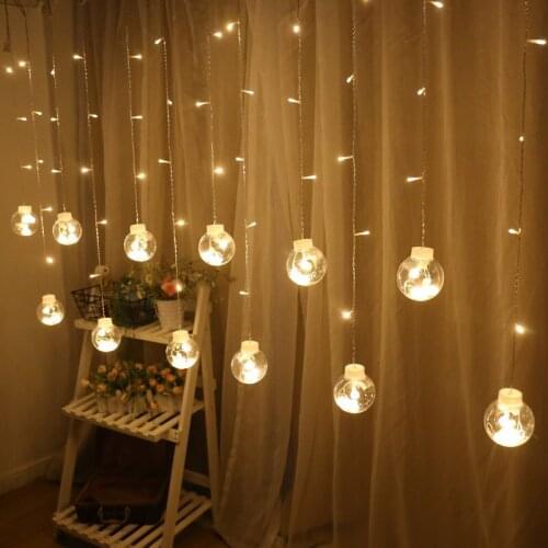 Mycyk new LED curtain light transparent wishing ball light indoor bedroom room hanging lights wedding New Year Christmas lights