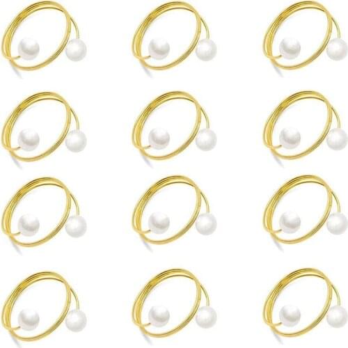Napkin Ring Set Towel Buckle Holder, Can Be Used For Table, Wedding, Party, Holiday Decoration For Daily Use 12Pcs-ABUX