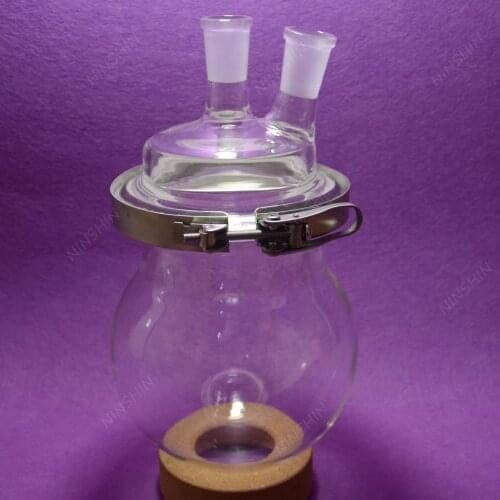 NANSHIN,3000ML 2-Neck Reaction Flask,24/40,Separately Flask with Easily Clamp,3L Reactor
