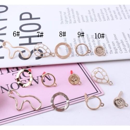 10pcs Korean Geometric irregular earrings series Irregular water droplets round Small Pendant For DIY Earring Jewelry Findings