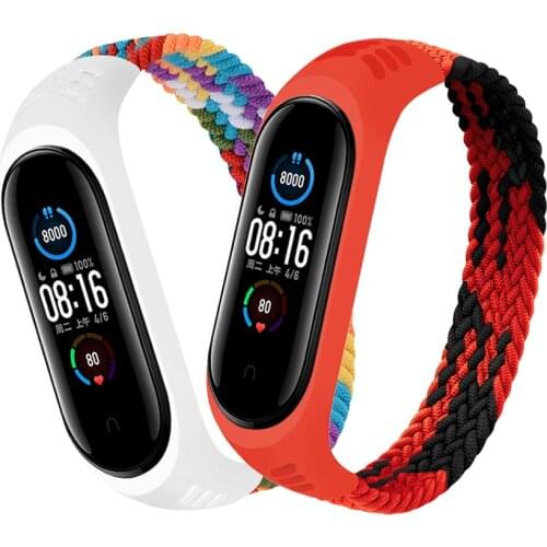 Nylon Braided Solo Loop Strap for Xiaomi Miband 3 4 5 6 Universal Bracelet Belt Wristband for Xiaomi Mi Band 6 5 4 3 Watchband