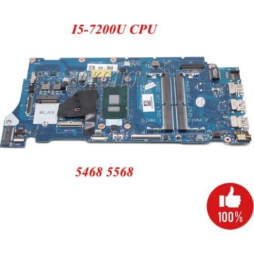 NOKOTION Laptop Main board For DELL Vostro 5468 5568 LA-D822P 06NY5G 6NY5G CN-06NY5G With i5-7200u Cpu on board DDR4
