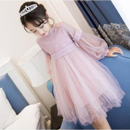New Girl lace dresses,Spring Autumn kids Clothes,girls flower princess party dress For 3-12 years old children clothing