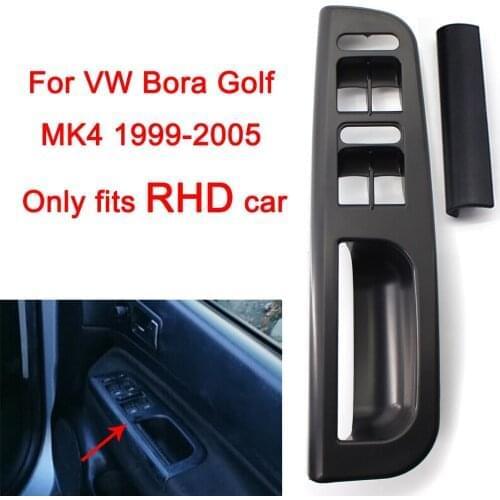 RHD Master Window Switch Panel +Handle Trim Black for VW Golf 4 Passat Jetta 98-05