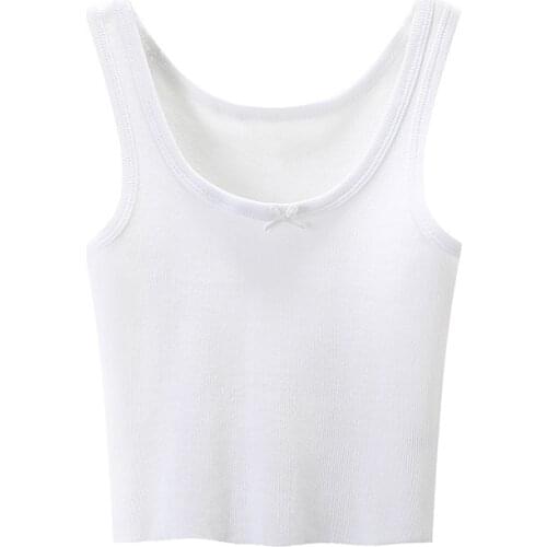 Casual Women Soft Cotton O Neck Vest 2021 Summer Fashion Ladies High Street Slim Vest Female Solid Color Short Vest Top