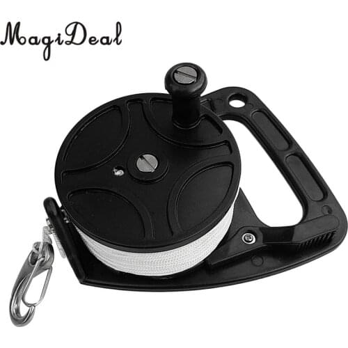 Durable Compact Black Plastic Scuba Diving Wreck Dive Reel Kayak Anchor & Handle 150ft Line Hook Clip Gear Equipment