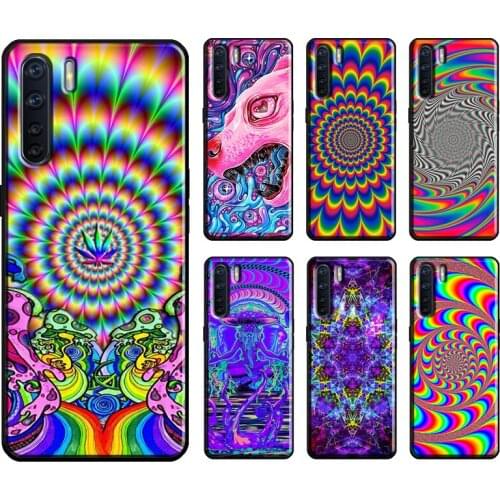 Psychedelic trippy Holographic Case For OPPO A1K A3S A5S A15 A52 A72 A83 A91 F5 A5 A9 A31 A53 2020 Reno 2 Z 4 Pro Coque