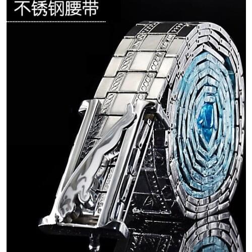 Fashionable Mens Womens Belts Metal Stainless Steel Personality Trendy Youth Trend All-match Jeans Belt High-end Gift
