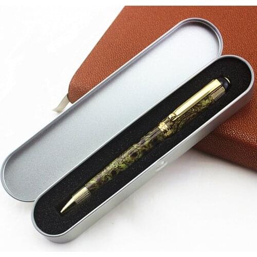Luxury high quality Metal gift box for stainless steel Business office school supplies Ballpoint Pen Golden Clip New