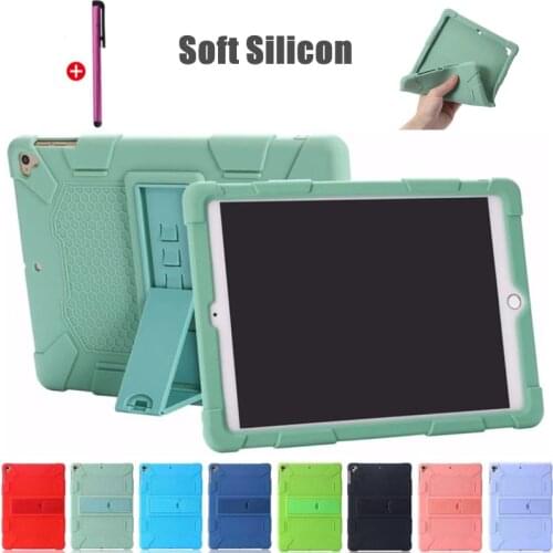 Silicon Child Cases for Apple iPad 6th Gen 9.7 2018 5th 2017 Case Full Body Protect Adjustable Kickstand Cover for iPad Air 2