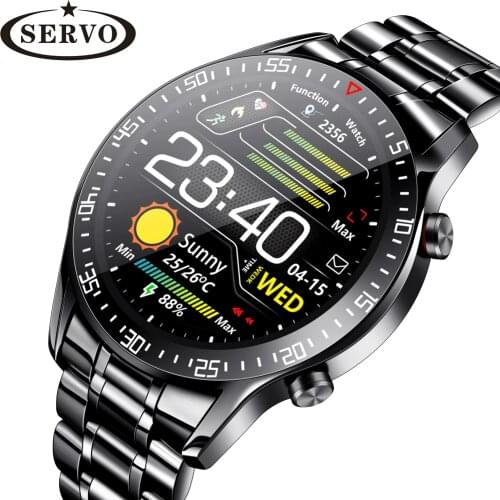 SERVO 2021 Full Touch Smart Watch Sports Fitness Clock IP68 Waterproof Heart Rate Monitor Smartwatch Men for IOS Android Phone