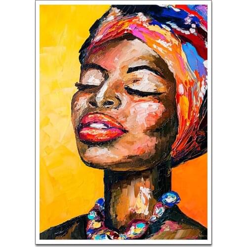 Modern African Woman Poster Canvas Wall Art Print Painting Pictures Bedroom Anime Decor No Frame