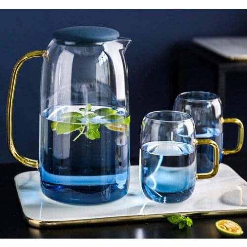 Water Jug Glass Water Pitcher Home Use Kettle Tea Pot Glass Water Jug With Handle for Boiling Cold Drink ware Glass Pitcher