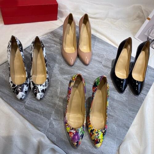 2021 New Arrival Genuine Leather Womens Shoes Fashion Pointed Toes Wedges High Heels Pumps Hot Sale Top Quality Shallow Sandals