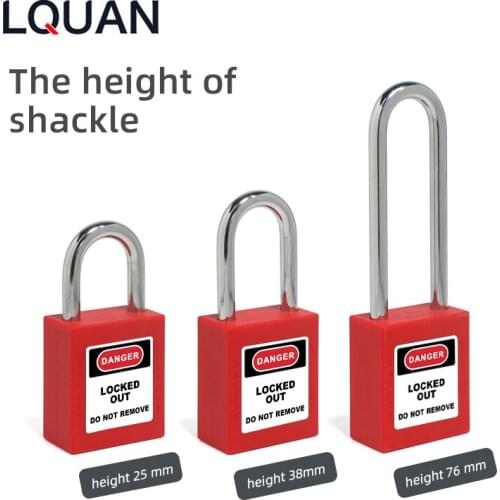 25mm 38mm 76mm lock security padlock engineering lock plastic shackle steel nylon non conductive safety padlock