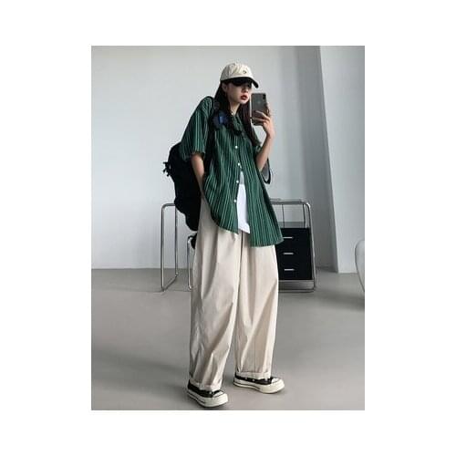 Womens pants, womens trousers, nine-point pants, all-match casual, wide-legged, loose-fitting and comfortable