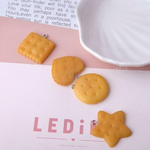 10pcs Creative Cute Women Girls Ear Jewelry with Hanging Childlike Simulation Earring Stars Round Biscuitpendant Accessories