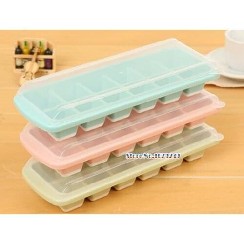 12 Lattices Have Lid Ice Cube Mold Square Kitchen Utensils Multifunction Cube Tray Fruit Cream Maker Bar Accessories Tools 50pcs
