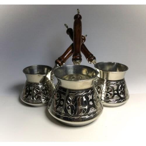 3 piece Hand-Made Copper Coffee Pot Team Traditional Authentic Regional Orginal High Quality