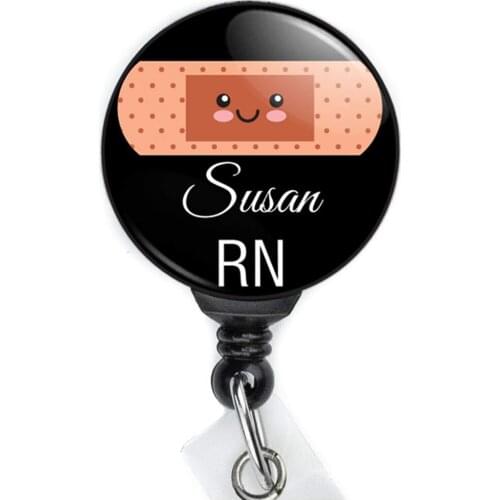 3 PCS Personalized Names Nurse Retractable ID Badge Reel RN Bandage Model Badge Holder
